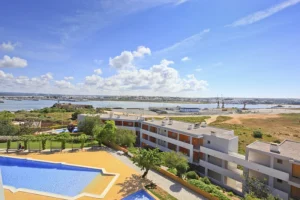 View from the balcony to Praia da Rocha and Ferragudo