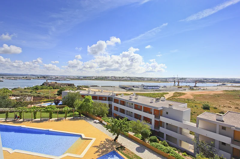 View from the balcony to Praia da Rocha and Ferragudo